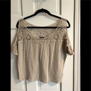 Express cold shoulder lace tee